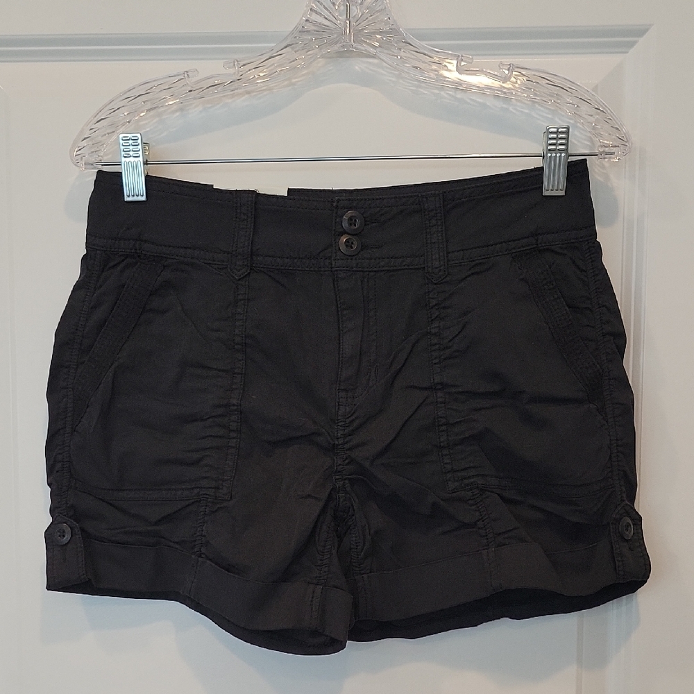 SO Juniors Black Utility Shorts 4" Inseam Pockets In Size 7/28W NWT